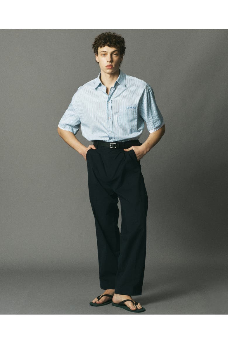 Double Short Sleeve Button Down Shirt, Alternate, color, Office Blue