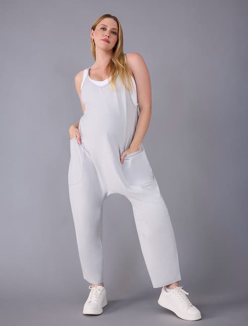 Motherhood Maternity Sleeveless Relaxed Fit Maternity Jumpsuit In Gray
