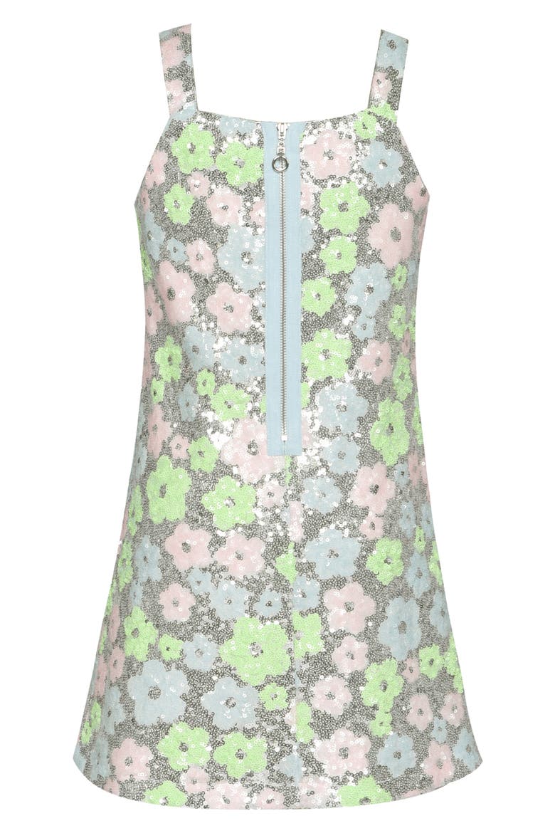 Kids' Sequin Floral Party Dress, Alternate, color, SILVER MULTI