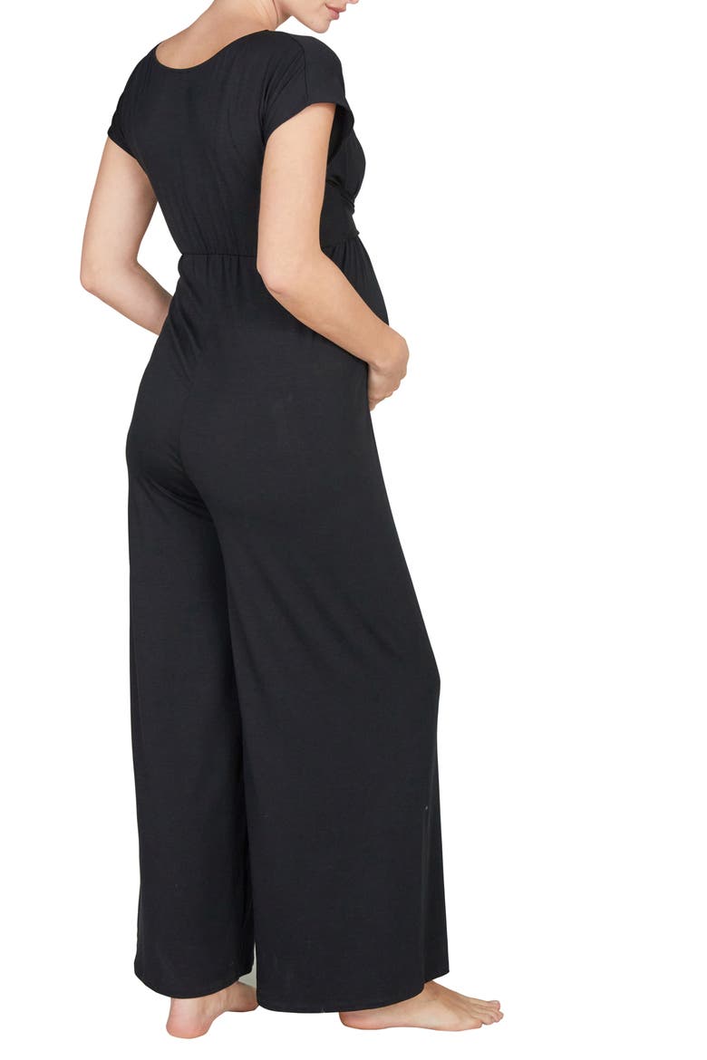 Origin pregnancy and nursing jumpsuit, Alternate, color, BLACK