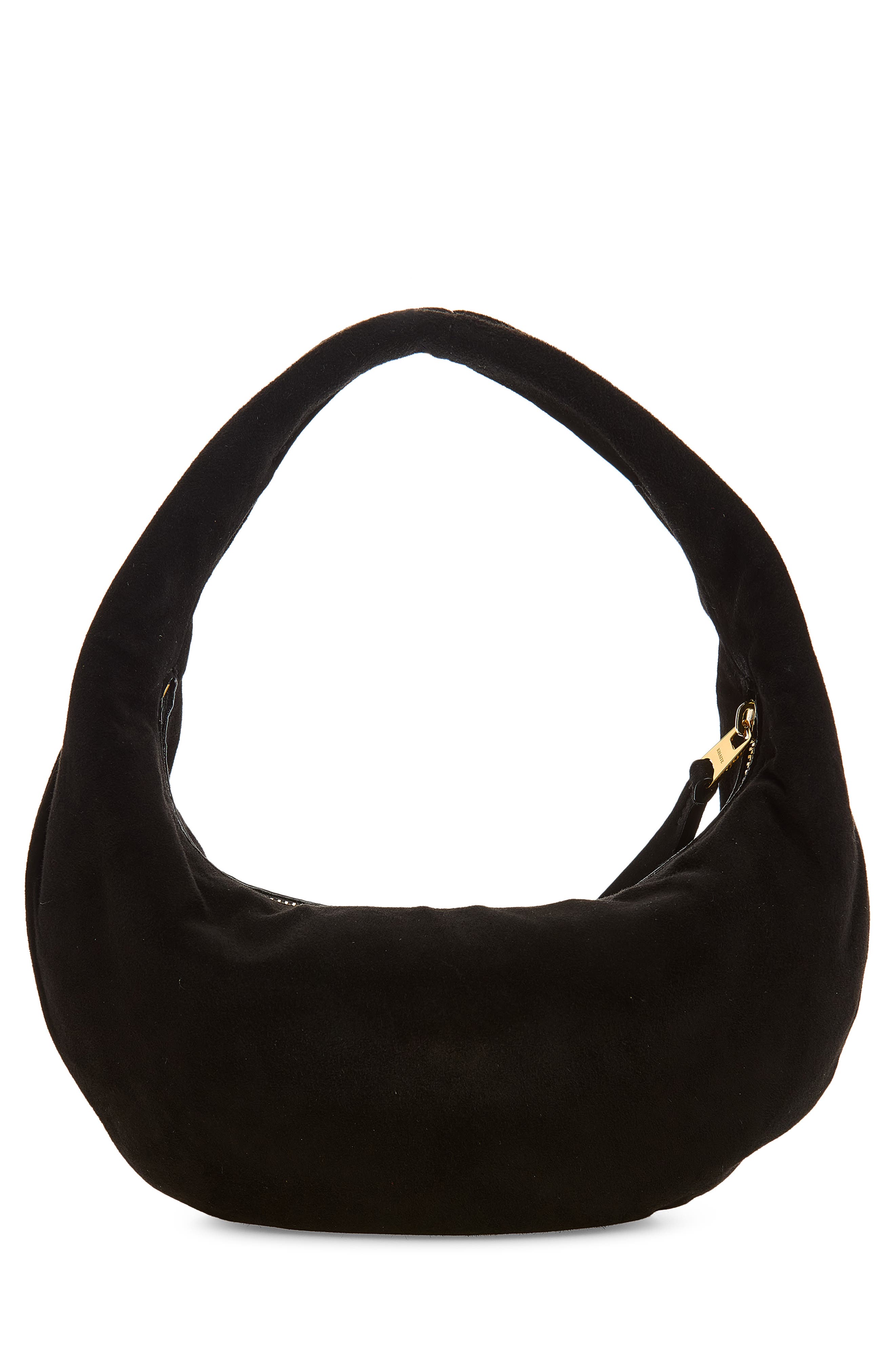 Khaite Mini Olivia Suede Hobo Bag, Alternate, color, Black