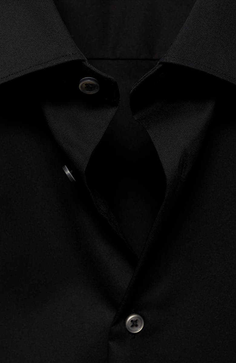 MANGO Stretch Button-Up Shirt, Alternate, color, Black
