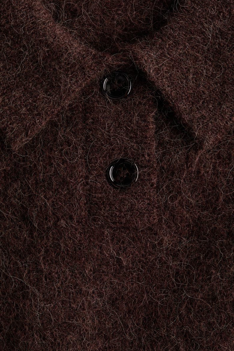 Alpaca-blend Polo Shirt, Alternate, color, Dark brown