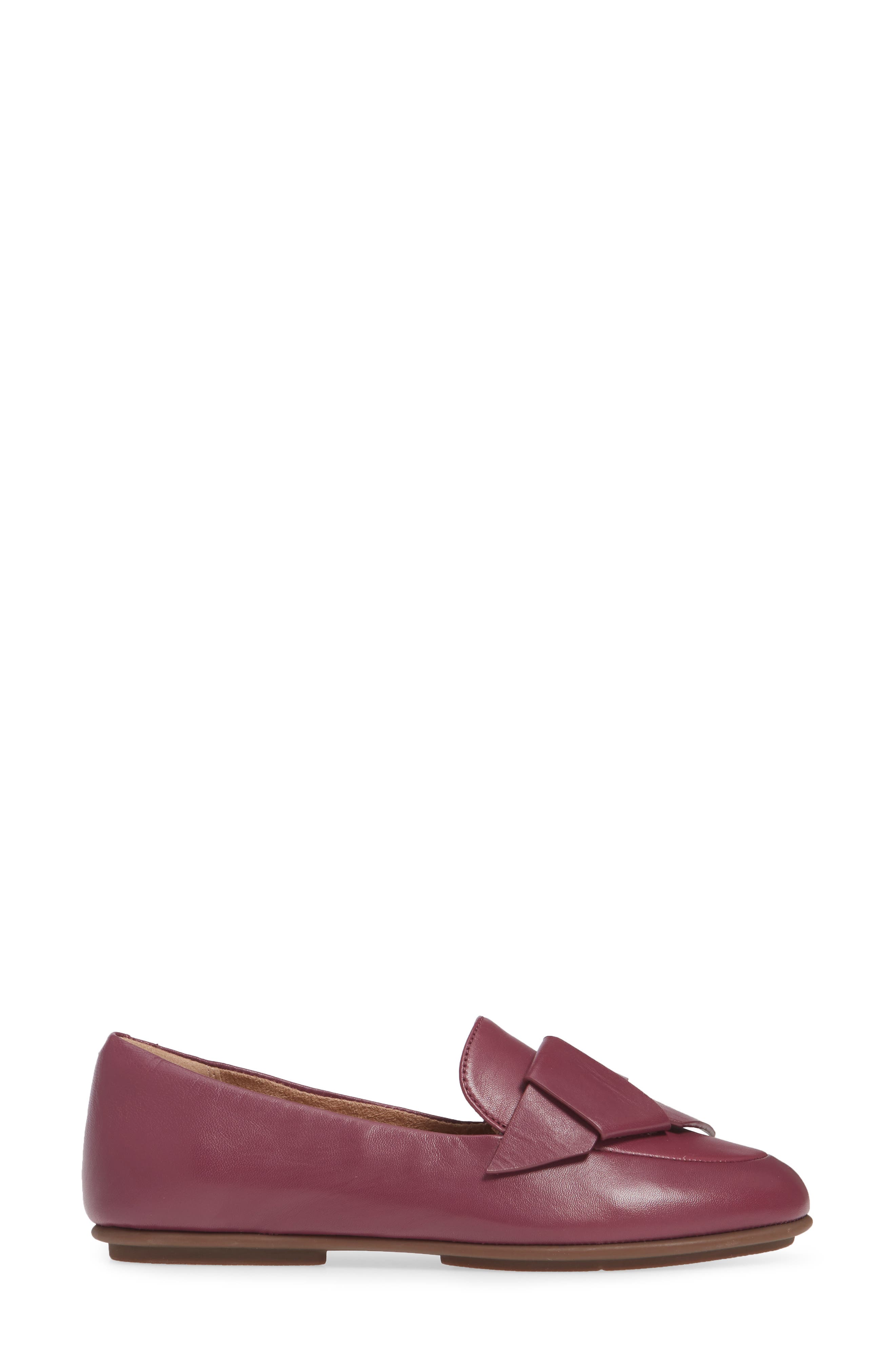 Lena Knot Loafer, Alternate, color, LINGONBERRY LEATHER