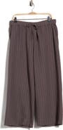 Eileen Fisher Stripe Organic Cotton Blend Crop Wide Leg Pants