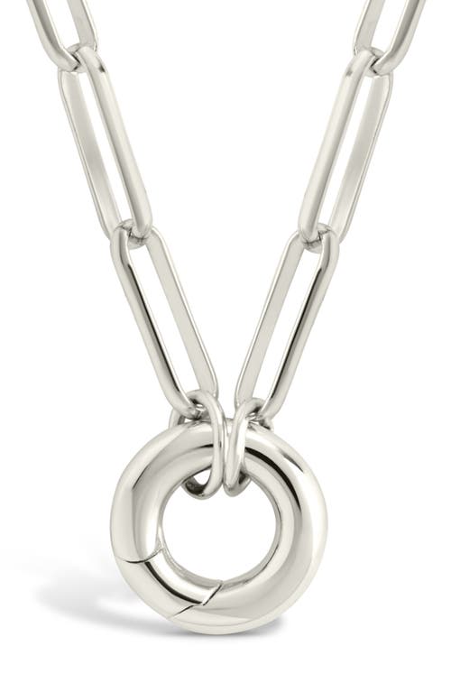 Sterling Forever Campbell Circle Pendant Necklace In Silver