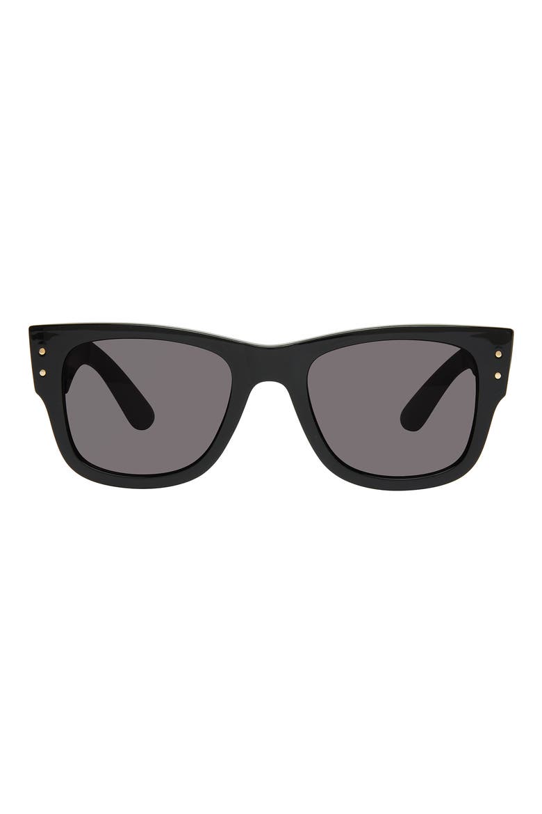 52mm Square Sunglasses, Main, color, BLACK/ SOLID SMOKE