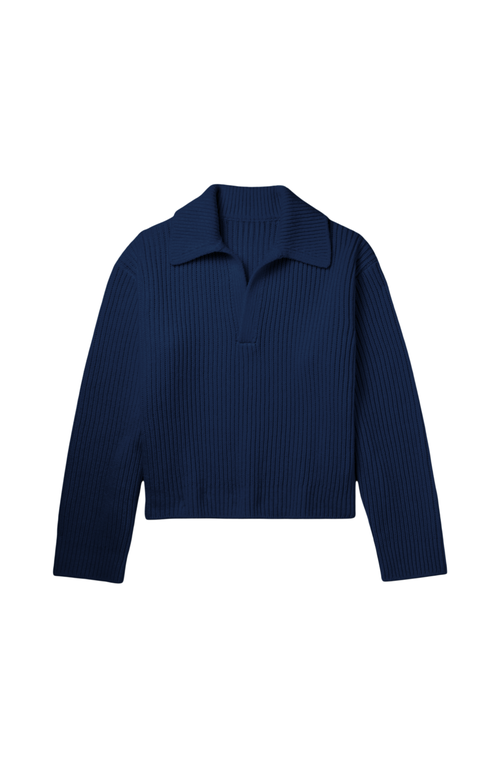 Kip. Kip Merino Cashmere Lounge Sweater In Blue