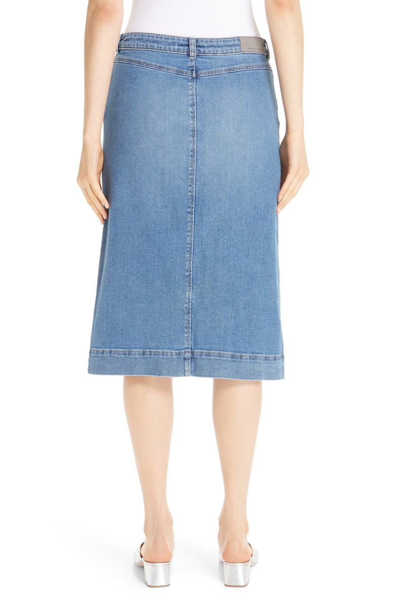 Fabiana Filippi Denim Pencil Skirt with Tassel, Alternate, color,