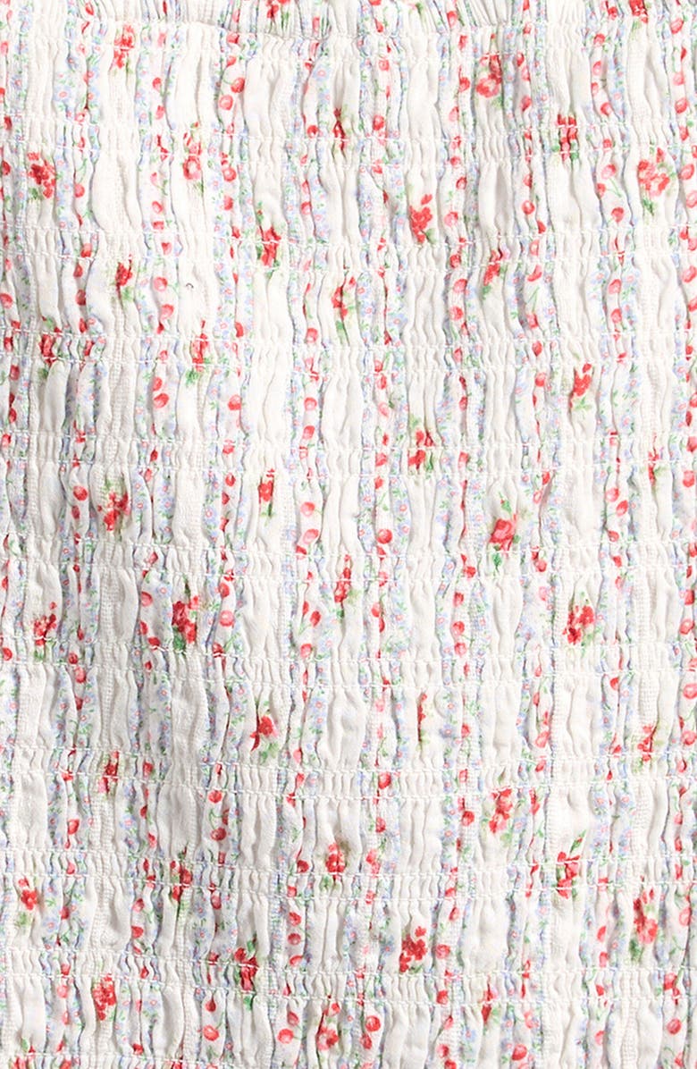 LoveShackFancy Caspia Floral Print Smock Top, Alternate, color, Poppy Red