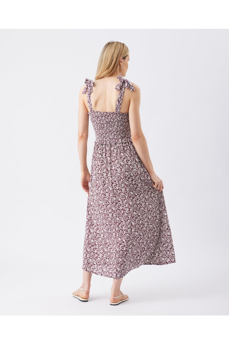Dana Shirred Dress, Alternate, color, Maroon / White