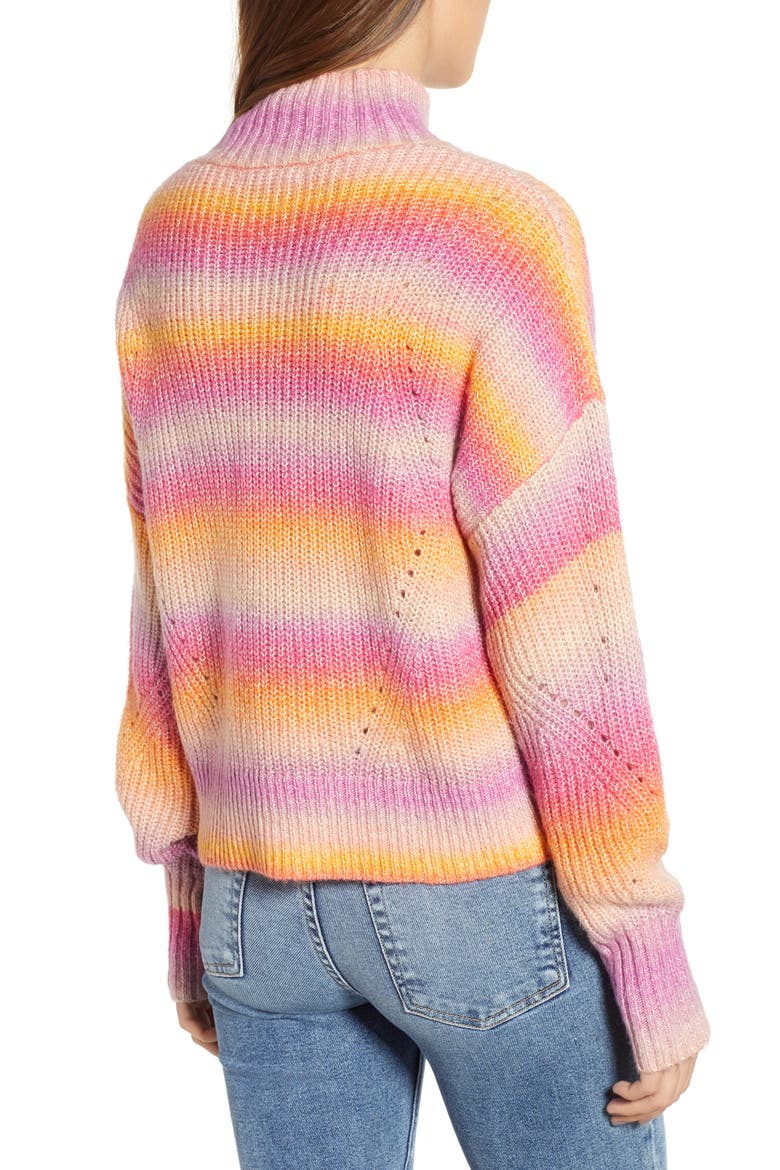 Brinkley Mock Neck Sweater, Alternate, color, PINK MULTI