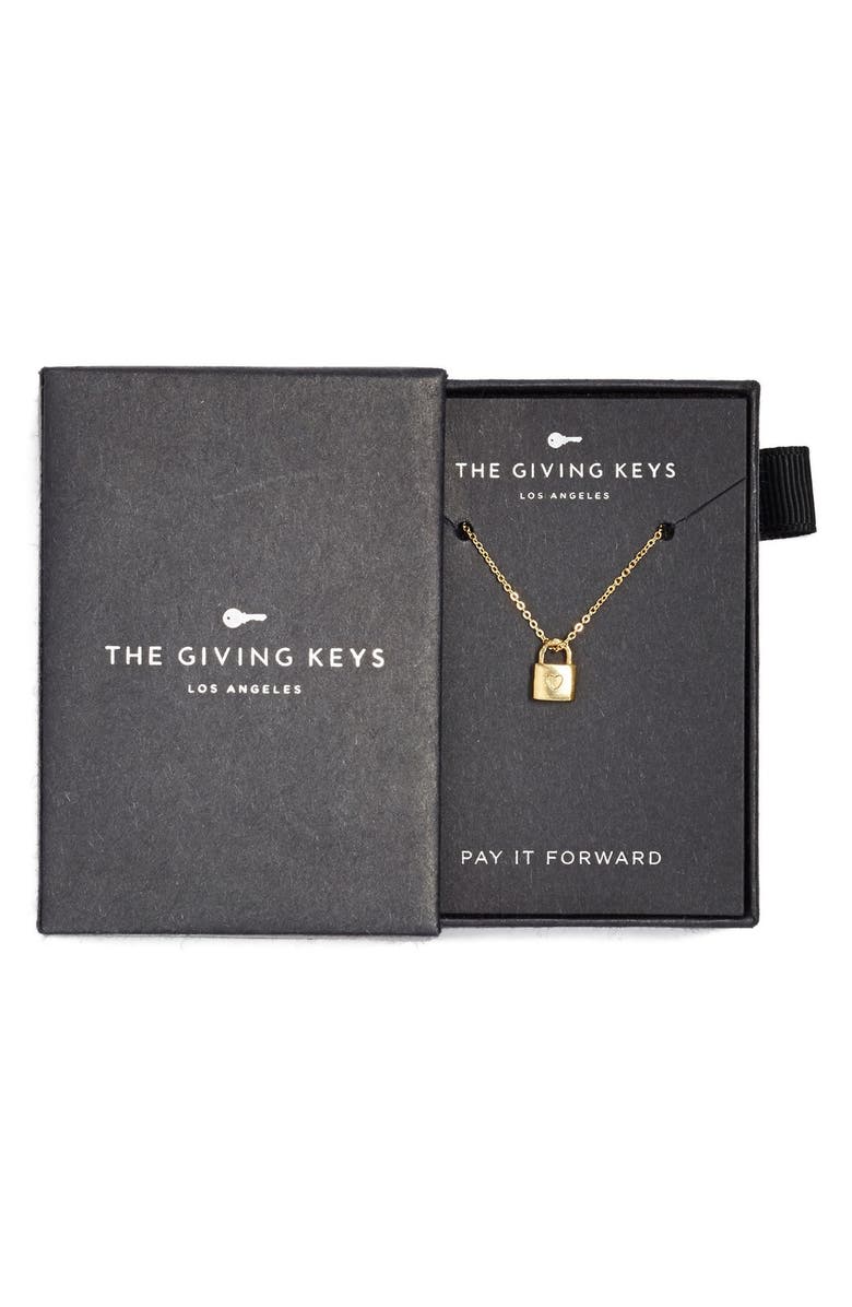The Giving Keys Petite Heart 16-inch Lock Pendant Necklace, Alternate, color, 