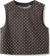 MANGO Polka Dot Sleeveless Linen Blend Crop Top
