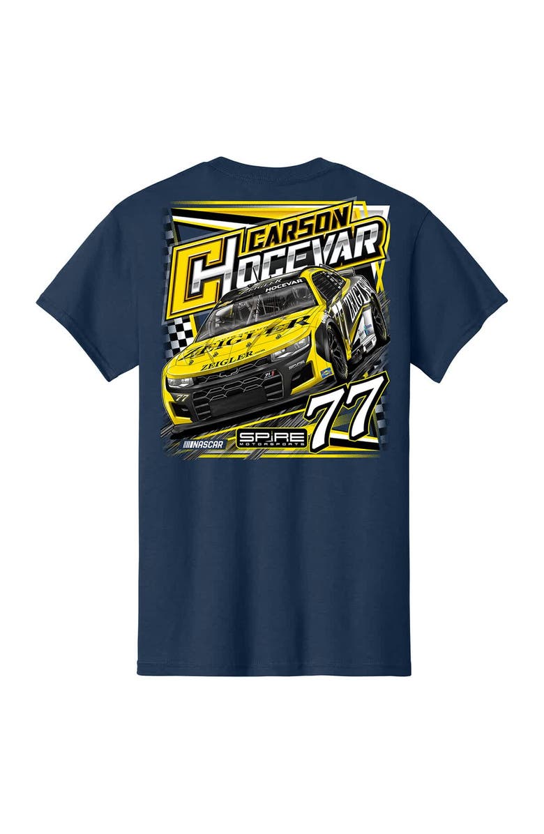 E2 APPAREL Men's Navy Carson Hocevar Zeigler Car T-Shirt, Alternate, color, Navy