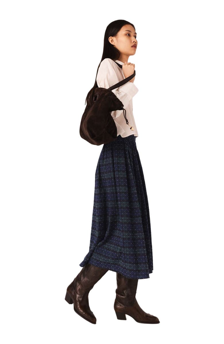 maje Check skirt with rhinestones, Alternate, color, 