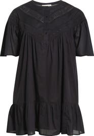 Treasure & Bond Lace Yoke Cotton Shift Dress