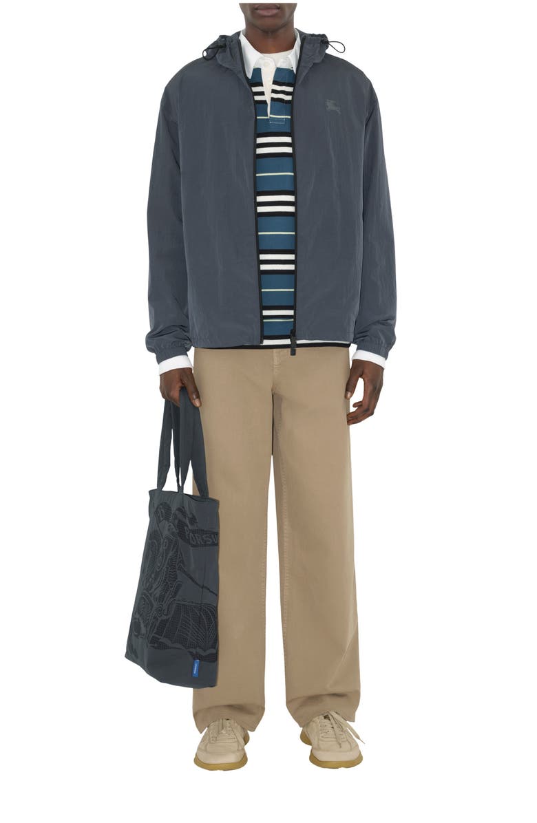 Burberry EKD Badge Nylon Hooded Jacket, Main, color, Magnet