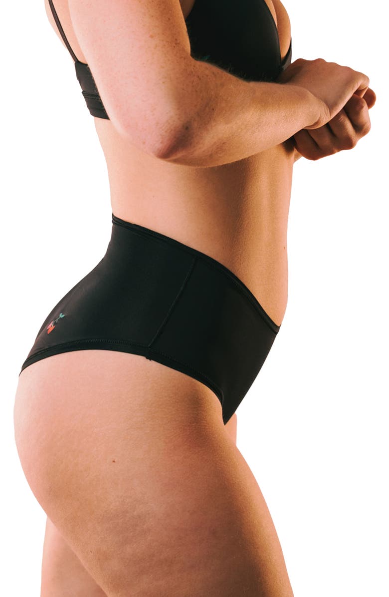 Cheeky Cherry Leakproof Everyday Liner Ultra Smooth Full Brief, Alternate, color, Onyx