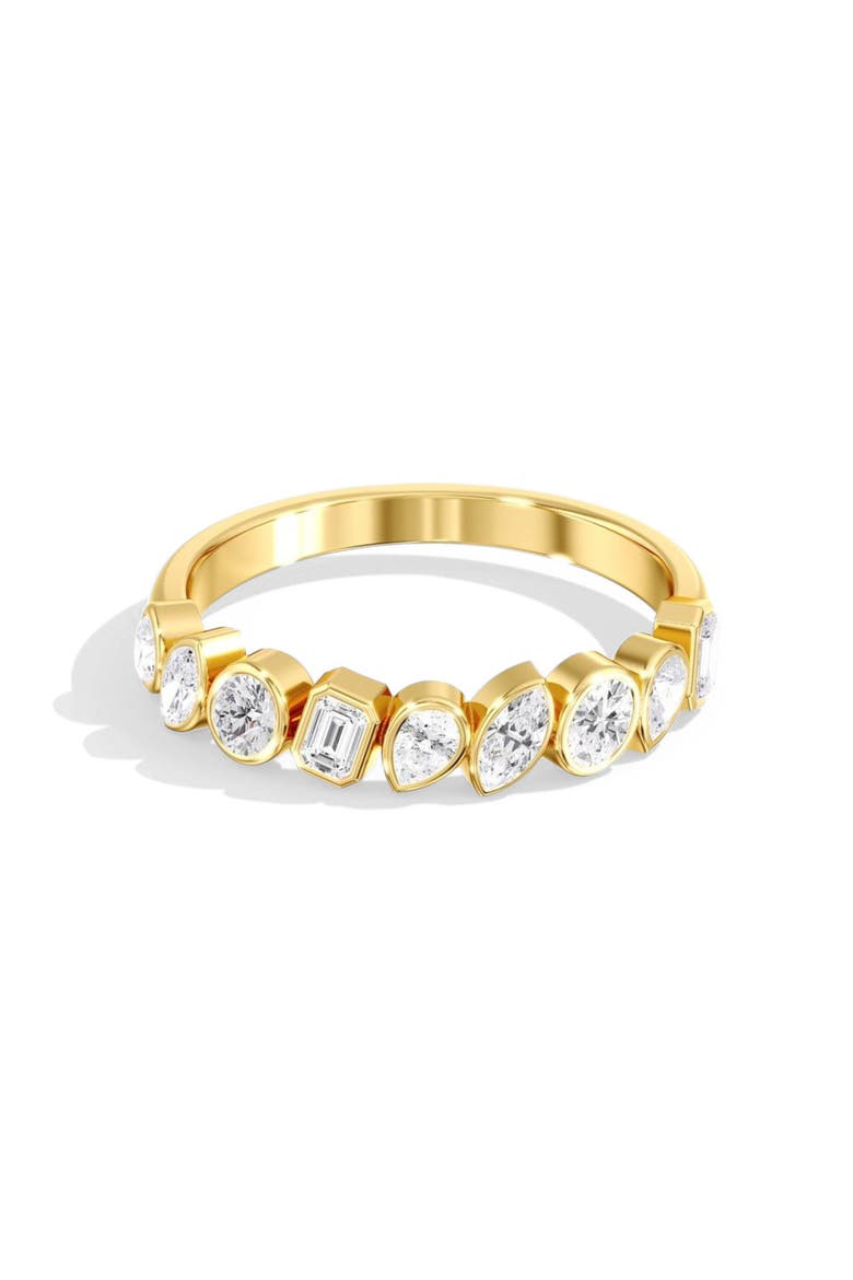 Multi Shape Bezel Lab Diamond Band in 14K, Main, color, Yellow Gold