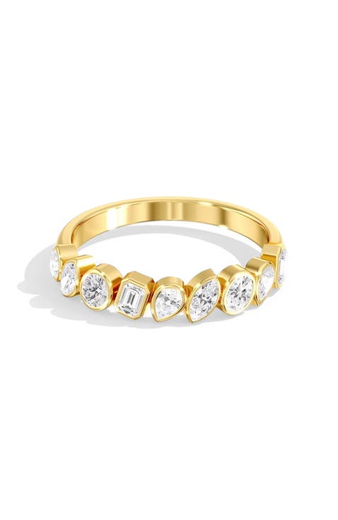 Multi Shape Bezel Lab Diamond Band in 14K