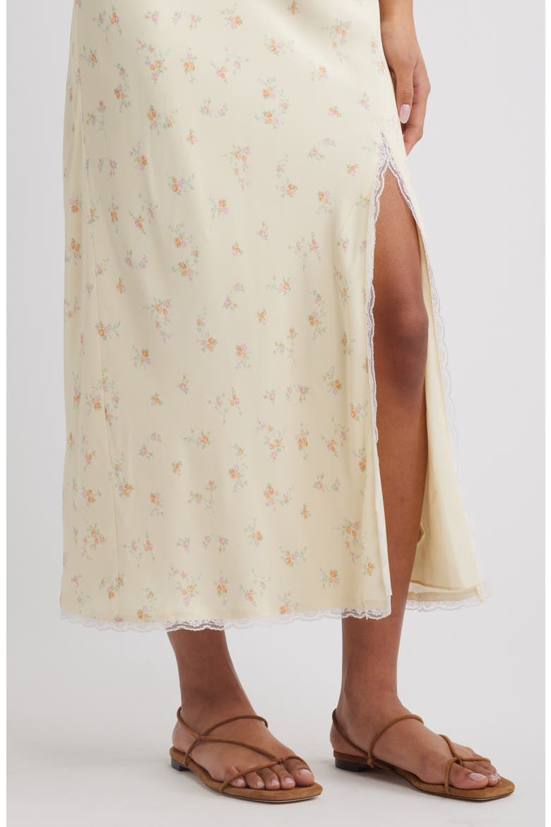 Silvia Floral Print Maxi Skirt, Alternate, color, LEMON HAZE