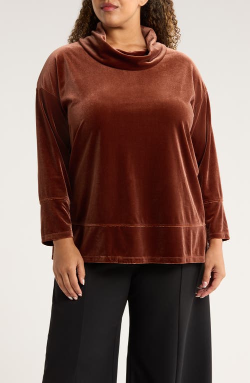 Jones New York Cowl Neck Velour Top in Carob  product
