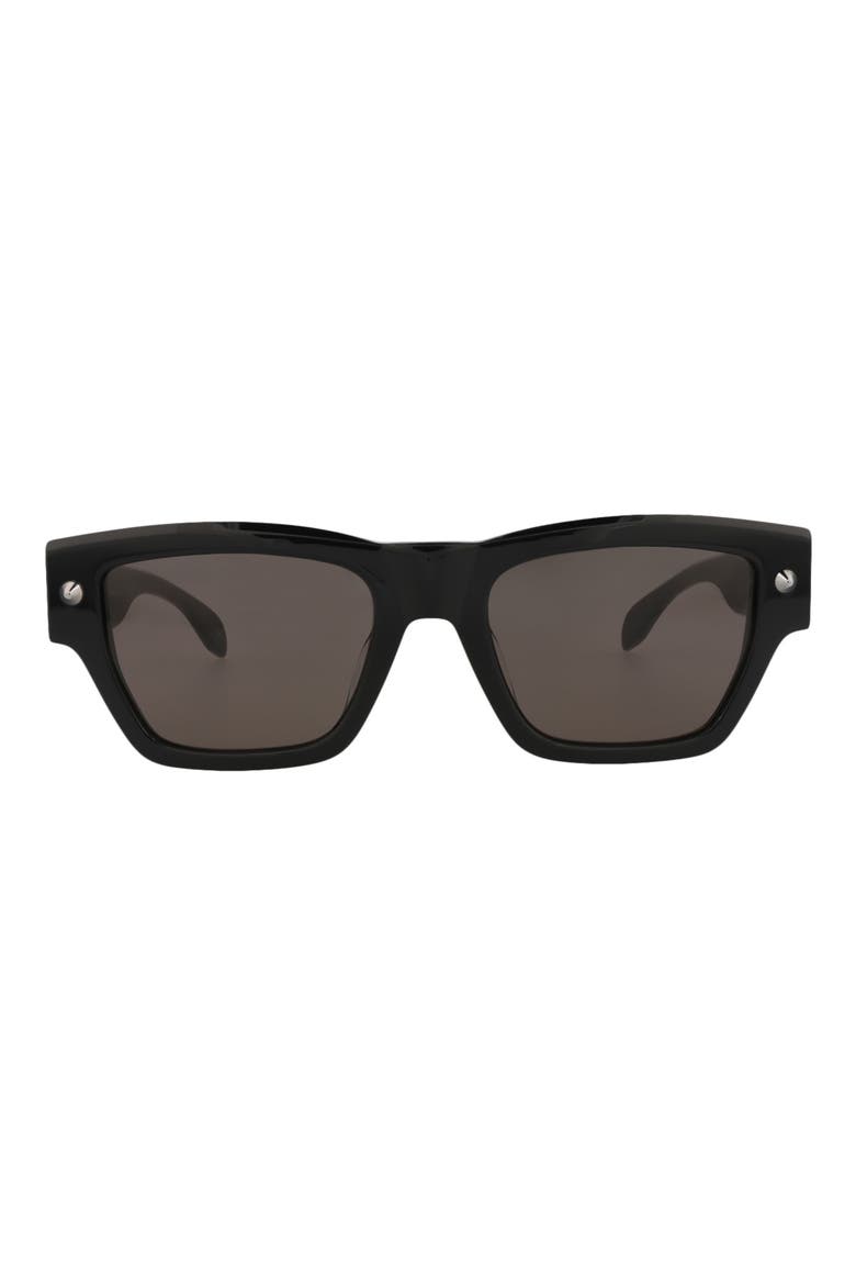 53mm Square Sunglasses, Main, color, BLACK BLACK GREY