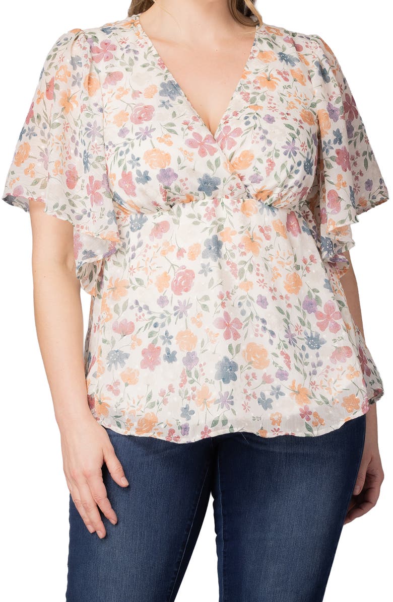 Kiyonna Seaside Serenade Top, Alternate, color, Pale Blossoms
