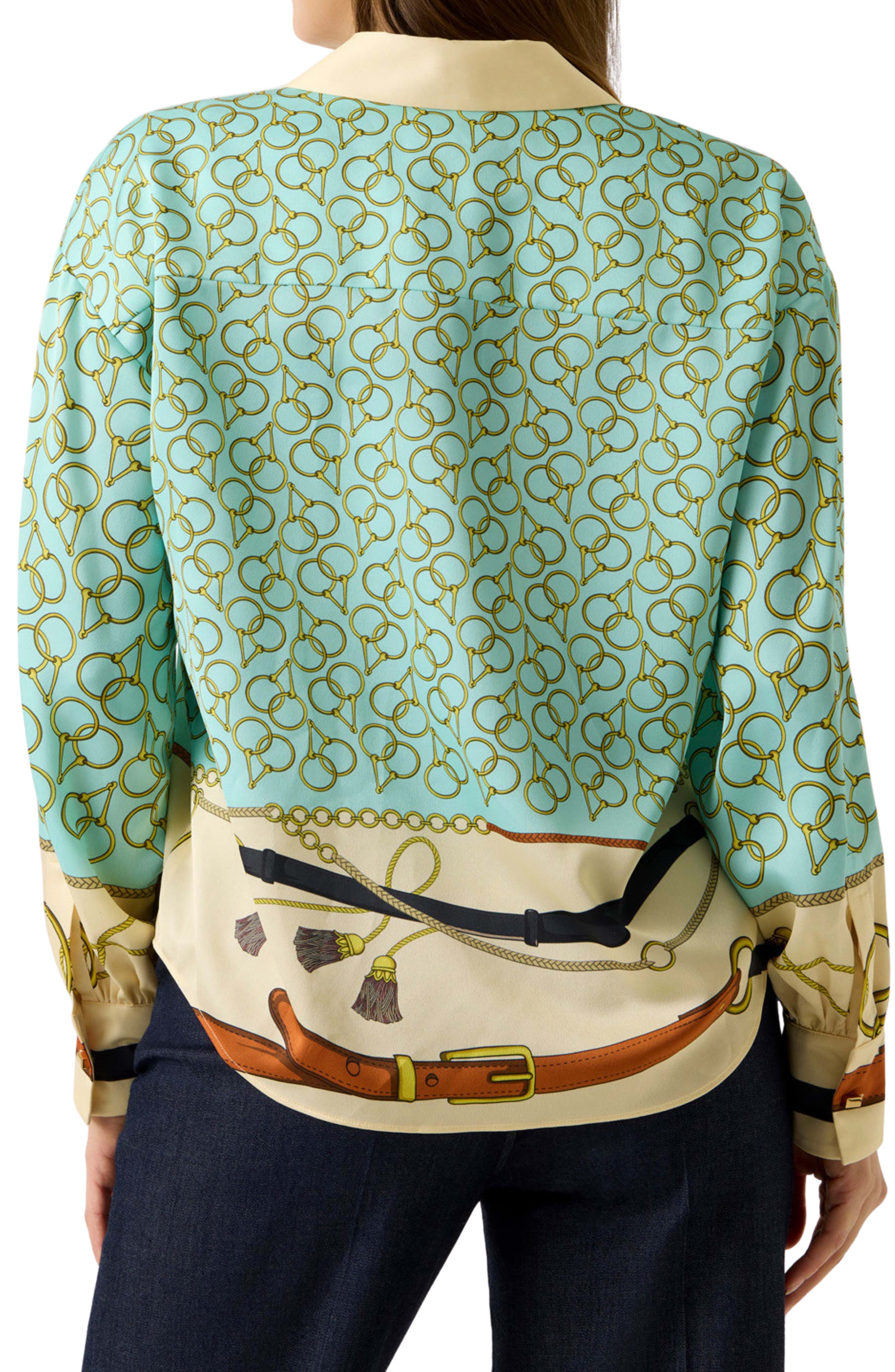 Amanda Print Satin Shirt - image 2