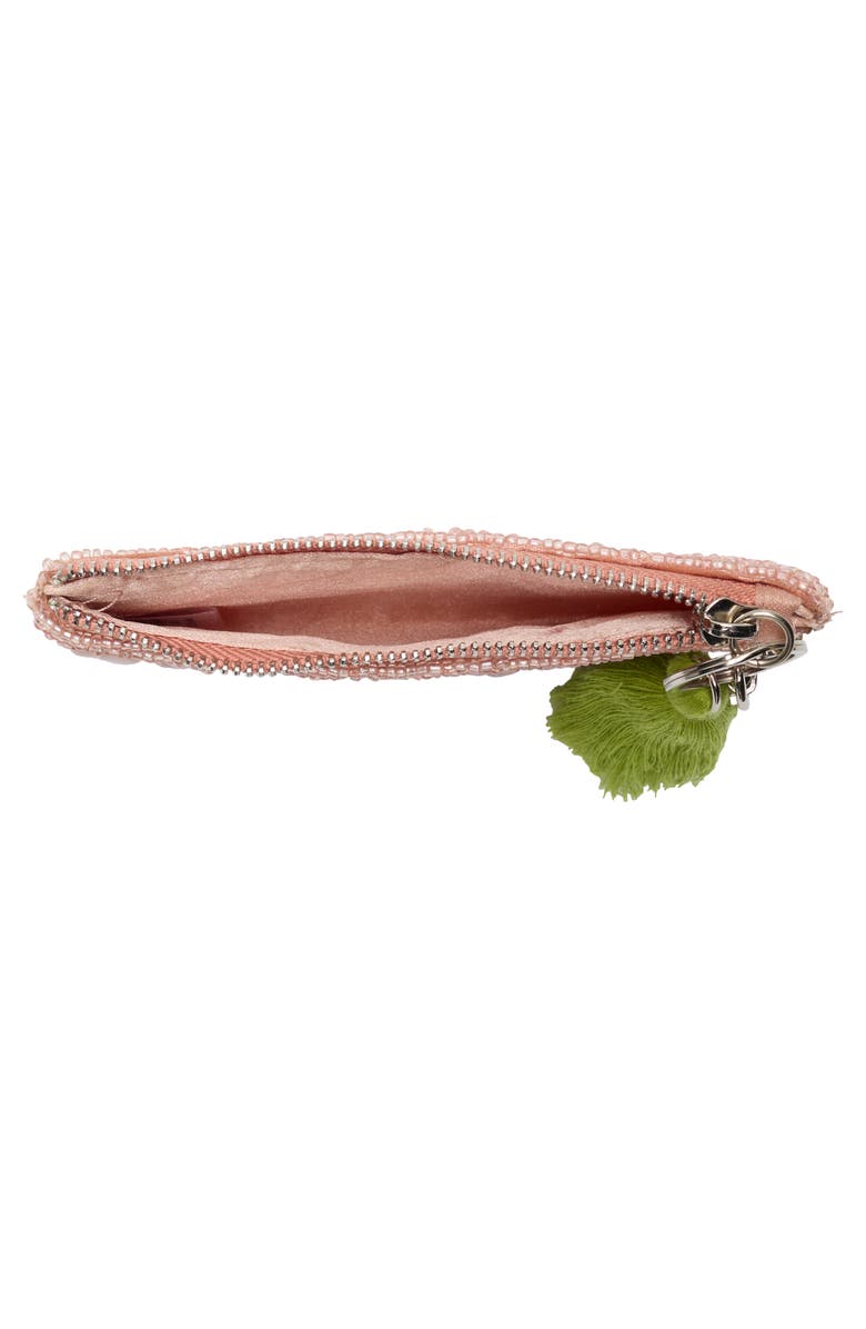 Collection XIIX Beaded Coconut Zip Pouch, Alternate, color, Coral Multi