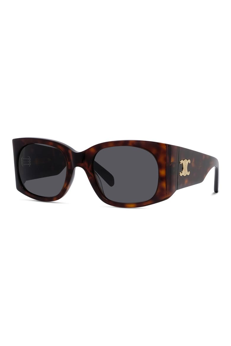 Triomphe 54mm Rectangular Sunglasses, Alternate, color, DARK HAVANA / SMOKE