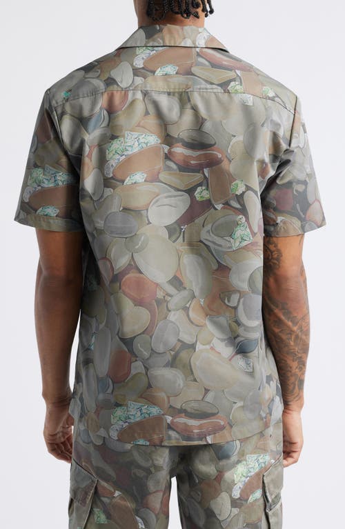 Billionaire Boys Club Space Carat Print Short Sleeve Button-up Shirt In Gray