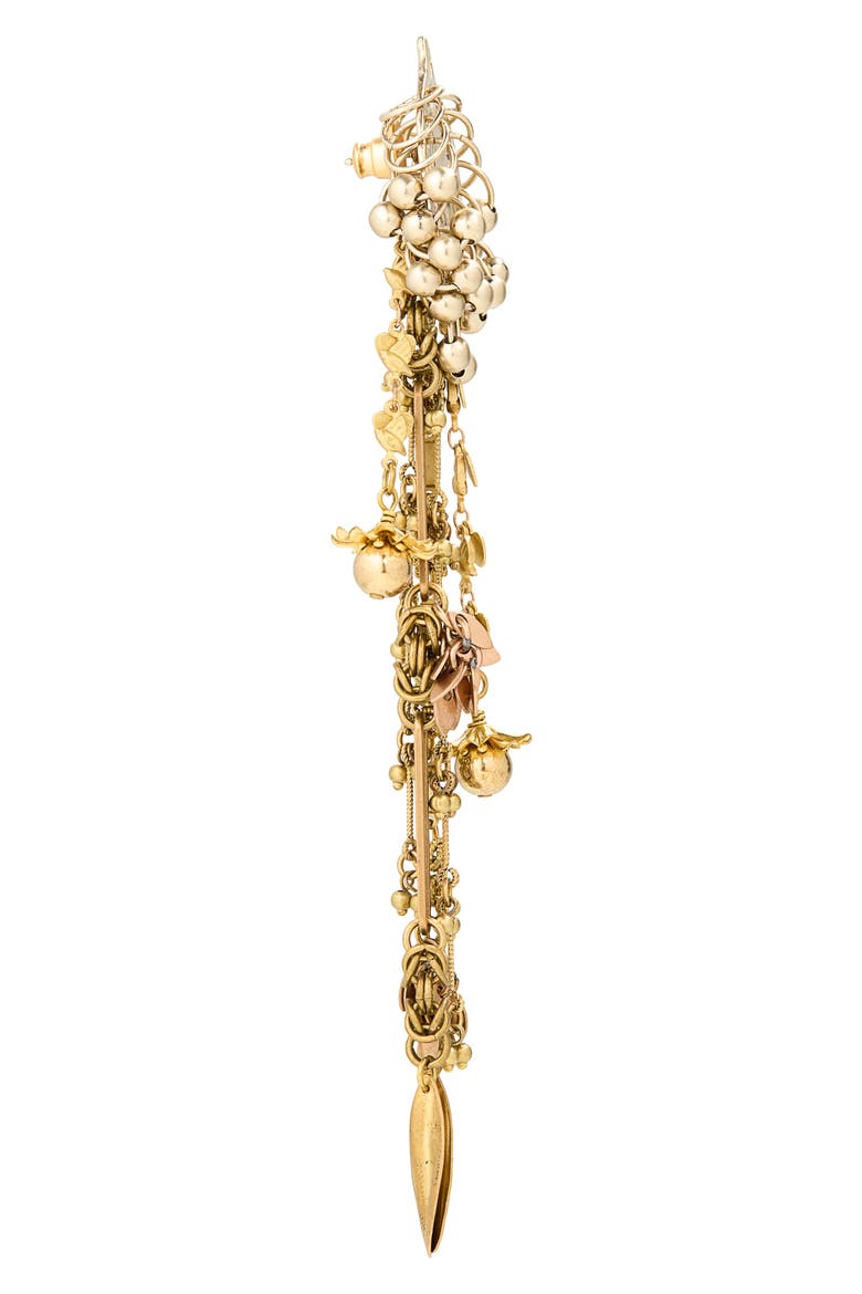 Mixed Chain Drop Earrings, Alternate, color, OLD BRASS 913
