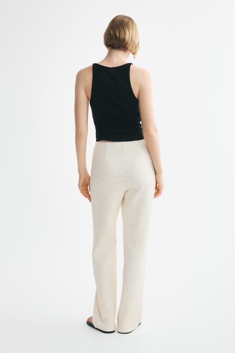 Pull-on Bouclé-knit Pants, Alternate, color, Cream