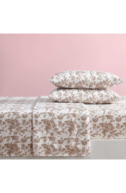 Betsey Johnson Garden Toile Sheet Set In Brown