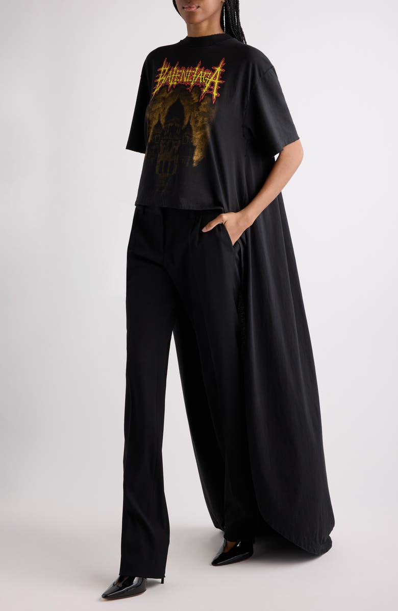 Balenciaga Sacré Couer Graphic T-Shirt with Train, Alternate, color, 1000 Black