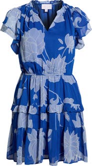 SUGARLIPS Seabloom Floral Fanny Ruffle Georgette Dress