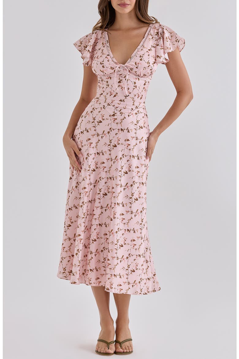 Raye Floral Fit & Flare Dress, Alternate, color, PINK VINTAGE