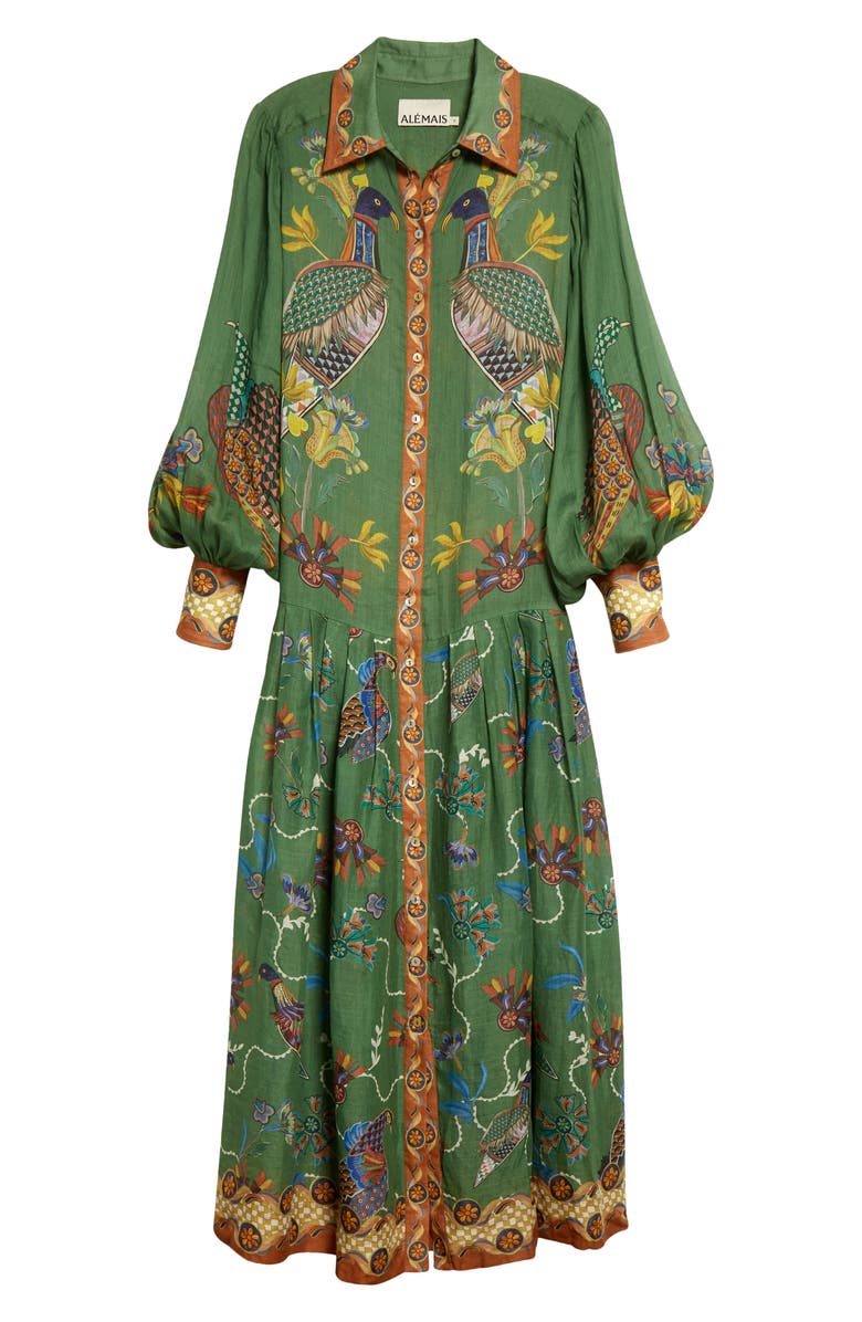 ALEMAIS Birdie Belted Long Sleeve Shirtdress, Alternate, color, 