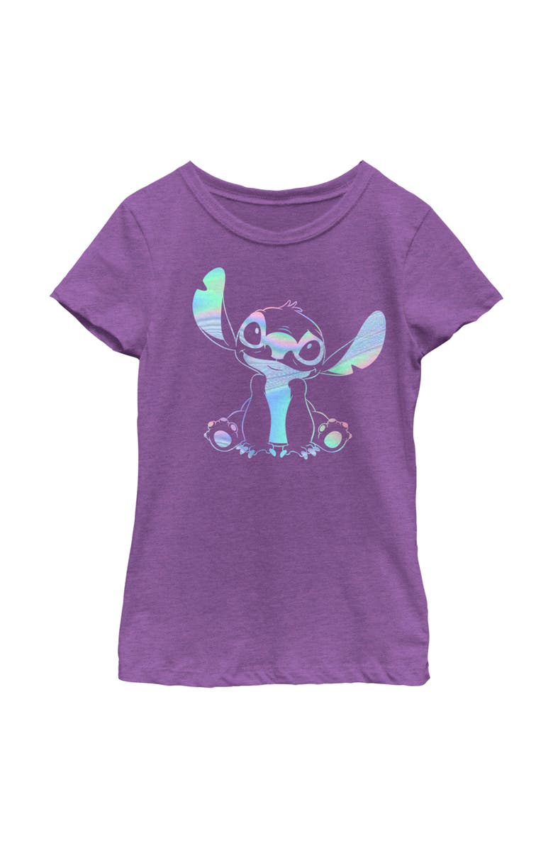 Lilo & Stitch Girl's Lilo & Stitch Holographic Stitch  Graphic T-Shirt, Main, color, Purple Berry