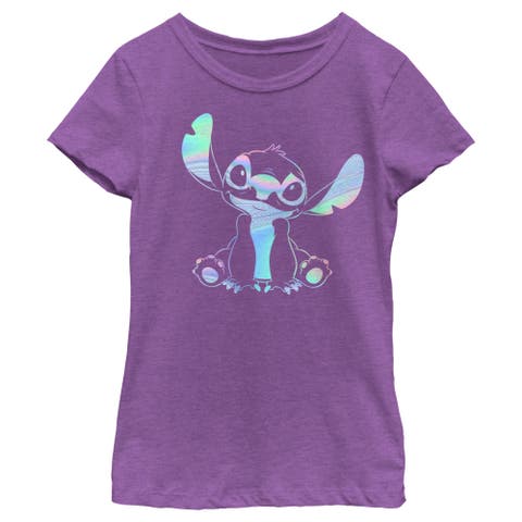 Girl's Lilo & Stitch Holographic Stitch  Graphic T-Shirt