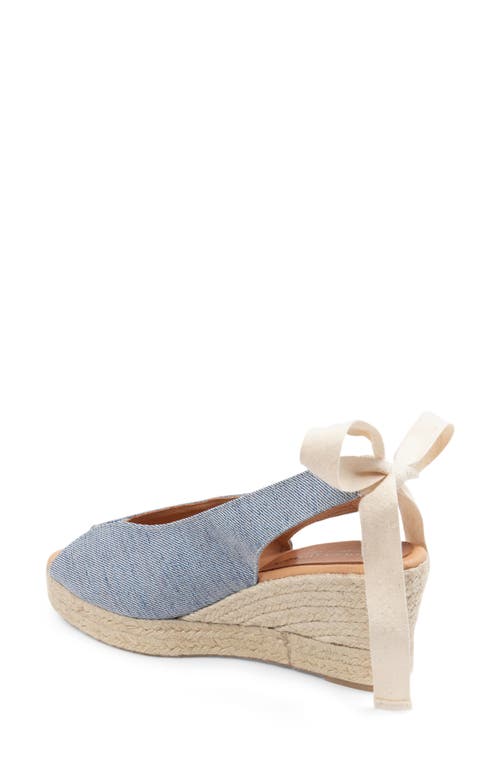 Patricia Green Dolce Espadrille Wedge Sandal In Denim Lurex