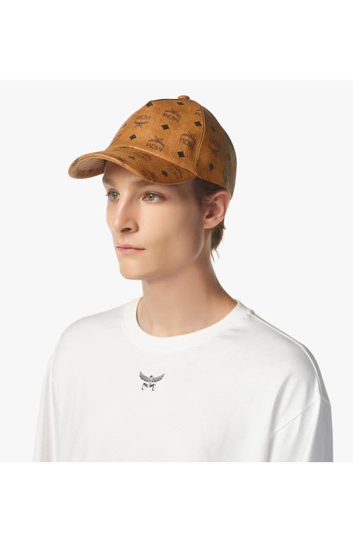 Mcm Classic Cap In Visetos In Cognac
