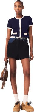 maje Contrasting cropped cardigan