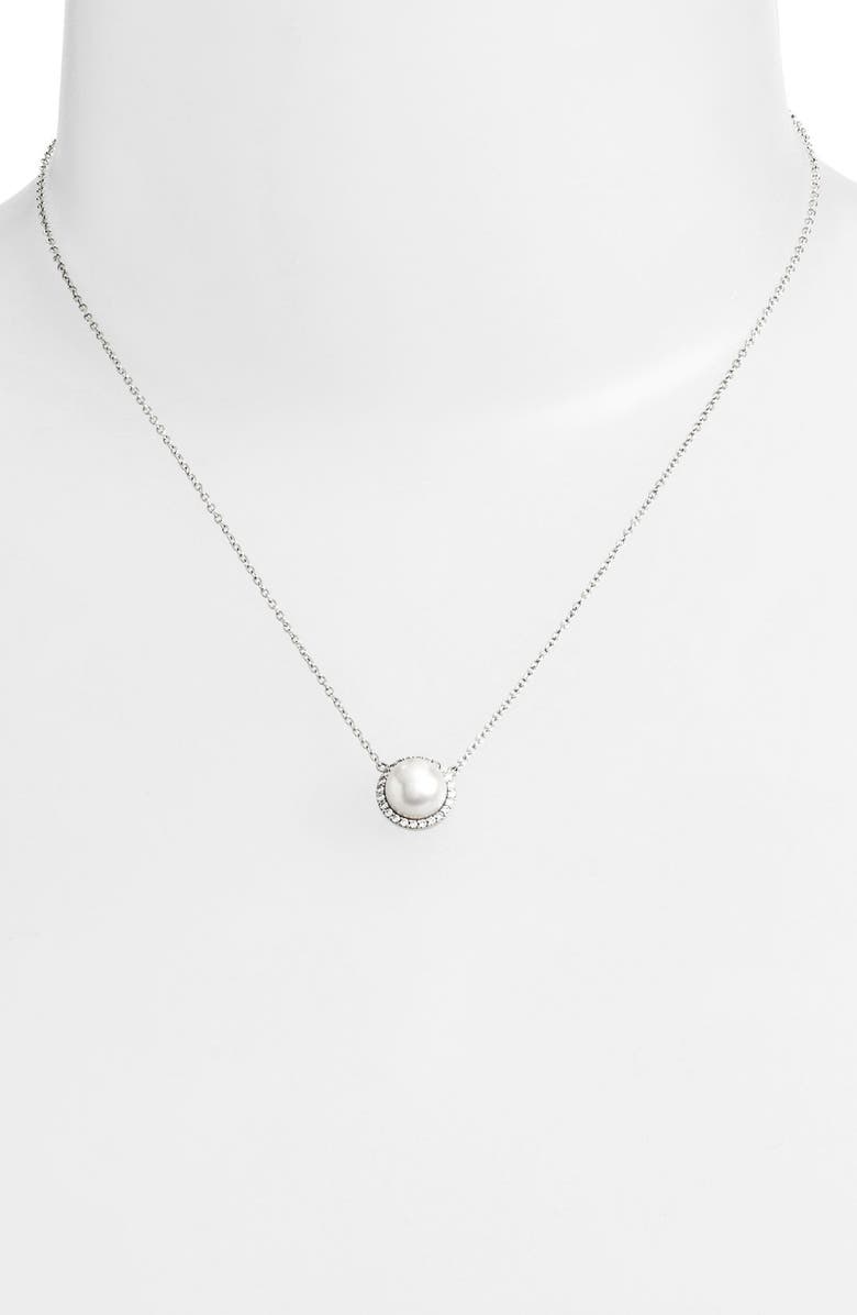 Lafonn 'Lassaire' Pearl Pendant Necklace, Alternate, color, 