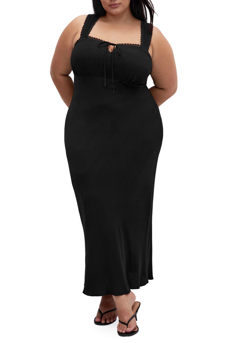 Spring Love Maxi Slipdress, Main, color, BLACK