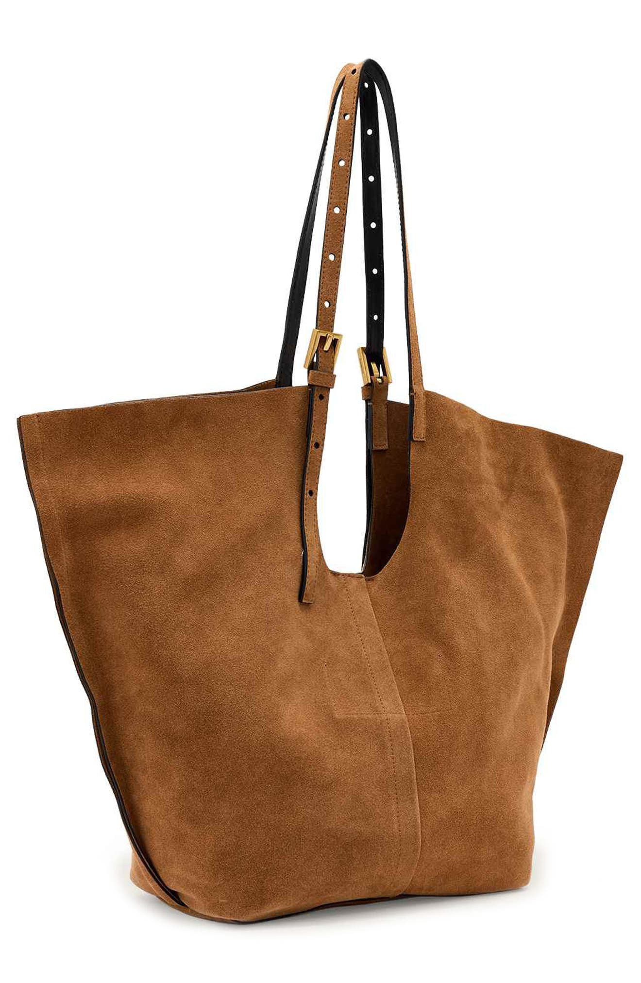 Ara East West Suede Tote, Alternate, color, ARIZONA TAN BROWN