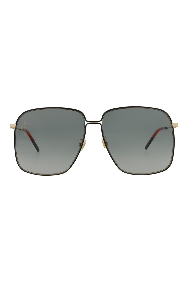 Novelty 61mm Oversize Square Sunglasses, Main, color, GOLD GOLD GREY