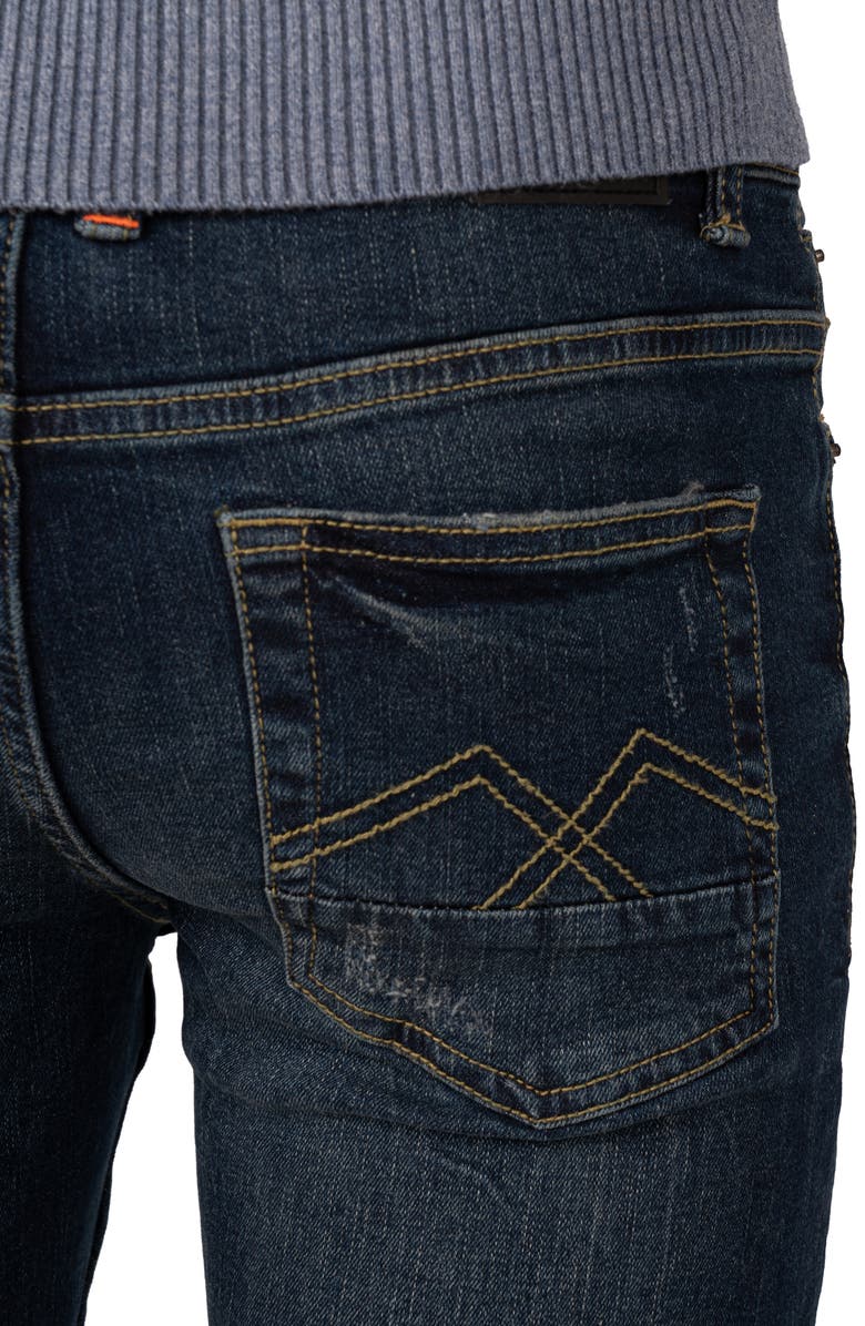 XRAY Kids' Raw X Rip & Repair Distressed Neon Stitch Jeans, Alternate, color, Indigo